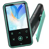 AGPTEK 64GB MP3 Player mit Sport Clip, Bluetooth 5.3 Player mit 1,8 Zoll TFT Farbbildschirm, Mini Musik Player mit Touch-Tasten, FM Radio, Schrittzähler, unterstützt bis 128GB SD Karte, Blau