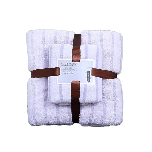 Generisch Handtuch Training Coral Velvet Suit Geschenk-Handtuch, weich, saugfähig, Handtuch-Set für und Mutter (Handtuch: 35 x 75 cm; Badetuch: 70 x 140 cm). Duschtücher Weich (Purple, B)