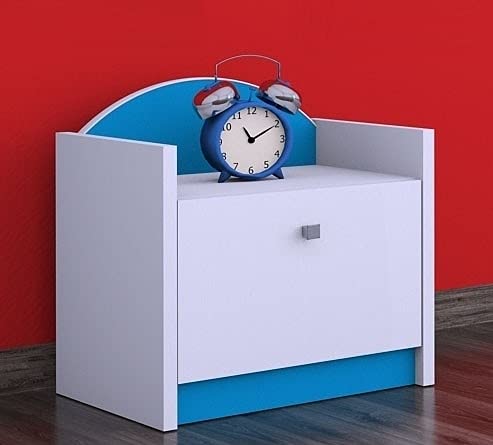 HappyBabies BDW Nachttisch/viele Farben - EIN einfacher Nachttisch, der für jedes Bett und Schlafzimmer geeignet ist/Kinderzimmer/Kinderbett/VIELE Motiv - 40 x 44 x 34 cm (B/H/T)
