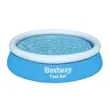 Bestway Fast Set Aufstellpool ohne Pumpe, Ø 183 x 51 cm, Blau, Rund, 940 Liter, TriTech-Material, Selbstaufbauend, Sicherheitsventil, Inkl. Reparaturflicken