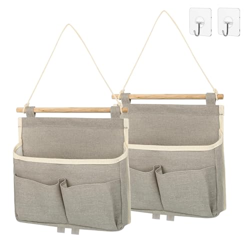 Hängende Aufbewahrungstasche, 2 Stück Hängeorganizer, Hängetasche, Hängeaufbewahrung Hängende Aufbewahrung Organisatoren für Home Office Bad usw(Grau 23×25×6cm)