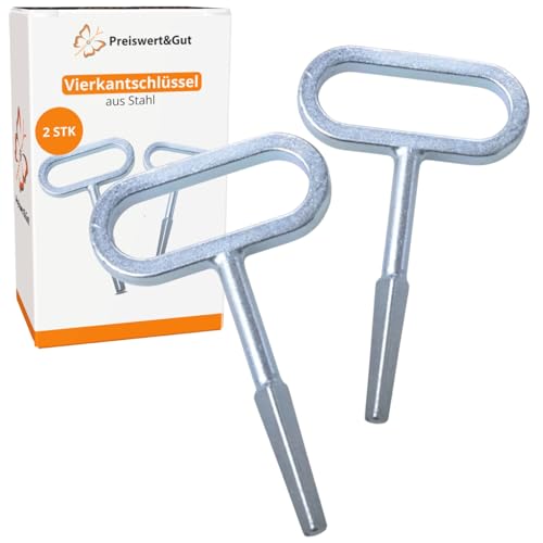 Preiswert&Gut 2x Vierkantschlüssel 7-10mm Innen Vierkant Aufsteckschlüssel - 4 Kant Schlüssel für präzise Reparaturen Schlüssel Werkzeuge - Der Aufsteckschlüssel ist auch geeignet für Pferdeanhänger