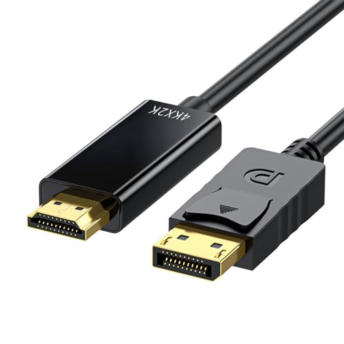 VIEVRE 4K Displayport auf HDMI Kabel,DP auf HDMI 1M,HDMI Displayport Kabel,DP auf HDMI Kabel,Displayport HDMI,Display Port HDMI Kabel,Display Port zu HDMI für Monitor,Projektor,Laptop,PC,AMD,TV