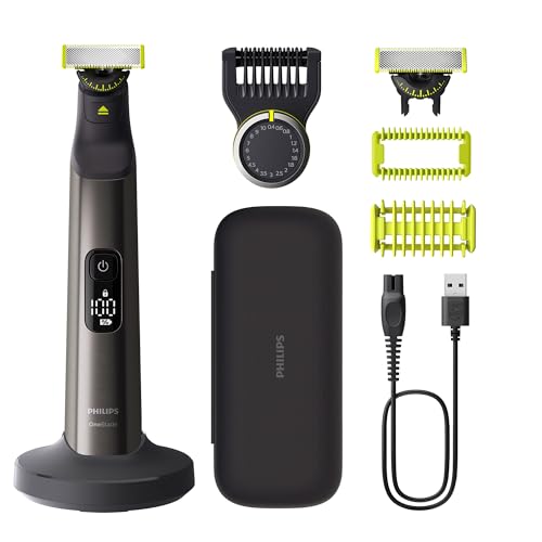 Philips OneBlade Pro 360 Face & Body - Elektrischer Bartschneider, Rasierer und Bodygroomer, 2x 360 Klingen, 1x Kamm mit 20 Längeneinstellungen, 1x Body Kit, 1x Ladestation, 1x Reiseetui, QP6652/30