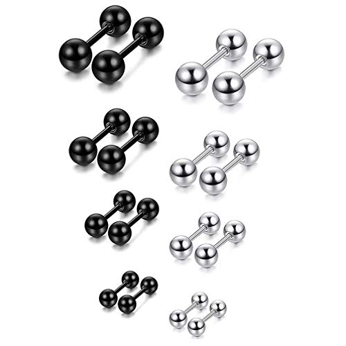 8 Paar Edelstahl Kugel Ohrstecker Langhantel Knorpel Helix Ohrpiercing 3-6mm Ausgezeichnet Nützlich und professionell