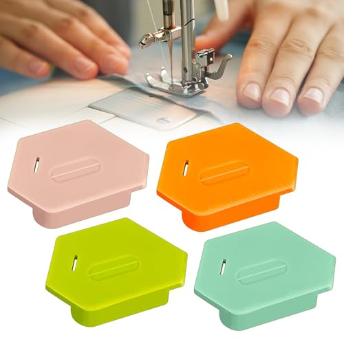 4 Stück Magnetische Nahtführung für Nähmaschine, Magnetischer Nahtführer mit Skala, Saumhilfe für Nähmaschinen, Präzise Magnetic Seam Guide, Nähzubehör für Nähmaschine, Höhenausgleich Nähmaschine