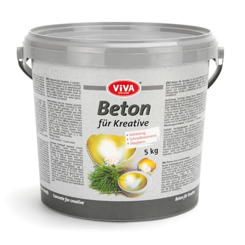 Viva Decor Gieß-Beton für Kreative (5 kg) kreativ basteln mit dem Bastelbeton zum Gießen - oder als Abformmasse für Deko