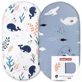 GLLQUEN BABY Bettlaken Spannbettlaken für Babybett 2 Pack,Matratzenschoner für Laufgitter, Oeko-tex100 Moseskorb Stubenwagen Baby Spannbetttuch Bezug, Kinderwagen Matratzenbezug für Neugeborenes
