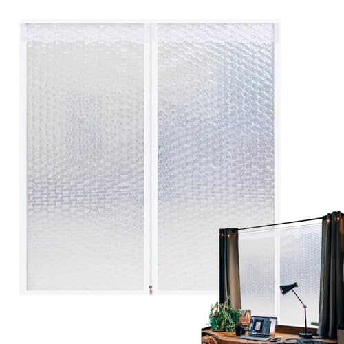 Honhoha Fensterisolationsset | Hitzebeständiges Fenster-Tür-Folien-Isolator-Set - 100 x 80 cm winterfeste Schrumpfabdeckung, reißfeste Schrumpffensterabdeckung für Fenster, Schiebetüren