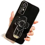 Nadoli für Xiaomi Redmi Note 12S Stressabbau Rotierende Windmühlen Ständer Hülle,Dünn Überzug Galvanisierte Blume Pinwheel Ständer Weiche Silikon Kratzfest Handyhülle Schutzhülle