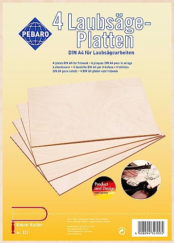 Pebaro- 327 - 4 Laubsäge-Sperrholzplatten DIN A4