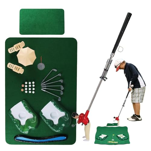 Indoor-Minigolf, Golfspielset, lustige kleine Golfspieler-Golfspiele, Golftrainingsspielzeug für Kinder und Erwachsene, um die Fantasie, das Urteilsvermögen und die Geduld zu verbessern