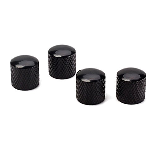 Gitarre Knob Gitarrenparts 4 stücke Gitarre Bass Dome Control Knöpfe für Tele Ersatz (Schwarz)