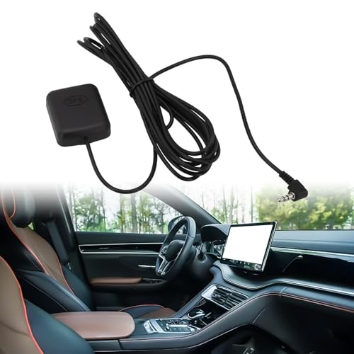 Externer GPS-Antennenempfänger, 3,5 mm, rechtwinklig, für Signalverstärkung, kompatibel mit Dashcams, Armaturenbrett-Kamera, Signalverstärkung