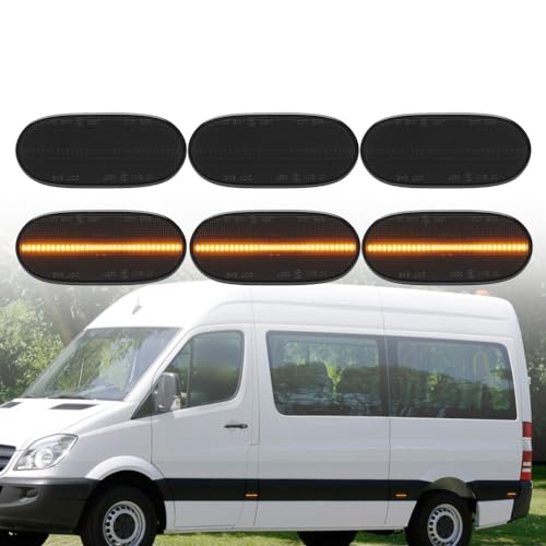 6pcs LED-Seitenblinker Repeater Markierungsleuchten Seitenmarkierungsleuchte Lampen kompatibel mit Benz Sprinter W906 mit VW Crafter 2E 2F