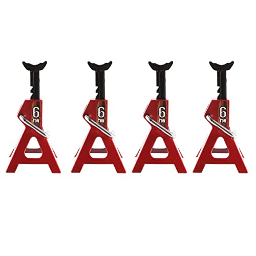 Fozriybefy 4 StüCke Metall HöHenverstellbarer 6 Tonnen Wagenheber MontagestäNder für 1/10 RC Raupenauto Axial SCX10 90046 TRX4 TRX6 D90,1