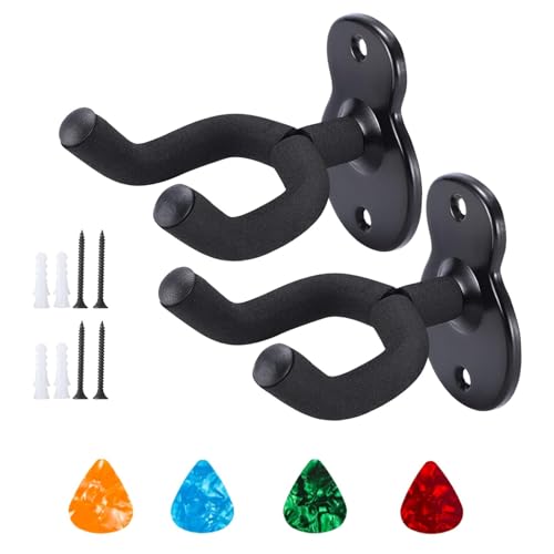 GUIGA gitarrenhalter für die Wand & Wandhalterungen für Gitarren und Ukulelen，wandhalterung für E-Gitarre, Bass, klassische Gitarre, Violine(2 set)