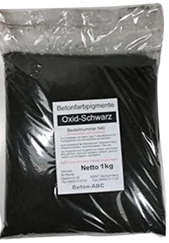 Pigment Oxidschwarz 1 kg, für Betonmasse, Estrich, Putz, Gips, Harz, Fugenmörtel