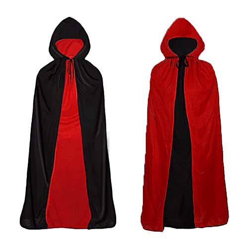 Ecloud Shop Halloween Vampir Umhang mit Hut, Weihnachtscape Cosplay Kostüm Cape Hut Magischer Umhang Requisiten 120CM