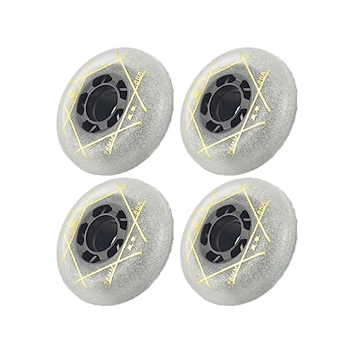 Inline-Skate-Ersatzräder ohne Lager (4 Stück) 72 mm, 76 mm, 80 mm für Inline-Skate, Wave-Board, Caster Board, Street Surf, 88 A PU, verschleißfestes Gleiten (weiß, 76 mm)