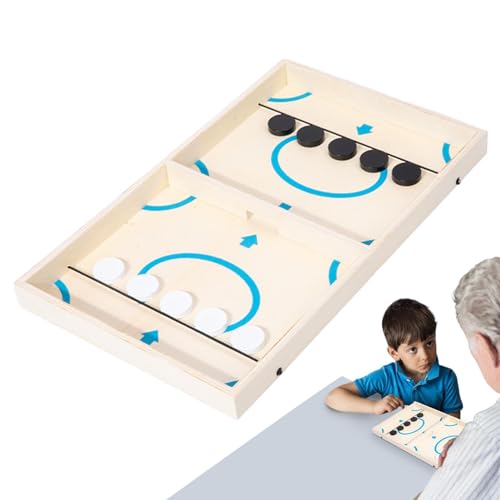-Scheibenspiel, Scheibenspiel mit Schnellschleuder, Hockeyspiel auf aus Holz, Hockey-Spiel mit Tischschleuder, Tischfußball-Sieger