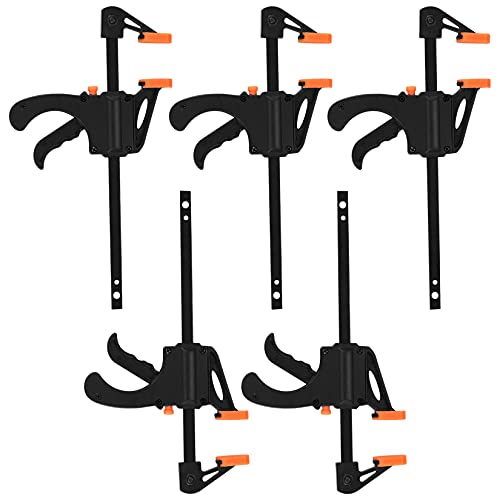5 Stk Einhandzwingen Set, Schnellspannzwinge, 4 Zoll Schraubzwingen F Klemmen, Schnellspannzwingen, Woodworking Ratschenzwinge für Holzarbeiten, handgefertigtes Handwerk, Heimwerken, Klemmen