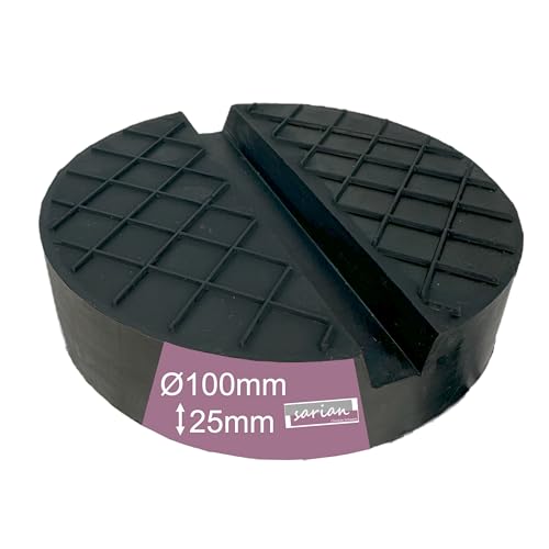 Gummiauflagen zum Reifenwechseln über 50 Varianten Rangierwagenheber Wagenheber Hebebühne Gummiklotz Auflage Unterstellbock Gummiblock Auto KFZ PKW schutz kratzer rund eckig (100x25 V-Nut+Waffel)