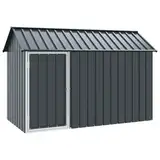 vidaXL Moderner Grauer Vogelkäfig für Außenbereiche | Feuerverzinkter Stahl mit ausbruchssicherem Design | Geräumige 112 x 215 x 141 cm | Wetterfeste Bauweise für Verschiedene Vögel | Metall