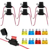 Gvolatee Sicherungshalter 12 Volt(6Pcs), Halter Kfz Feinsicherungshalter Für Kfz-Sicherungen, Sicherheitshalter Sicherungen Flachsicherungshalter, Auto 12V Sicherung Sicherungskastenhalter