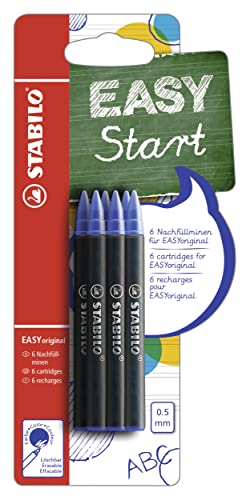 STABILO - Tintenpatronen zum Nachfüllen - EASYoriginal Refill - medium - Schreibfarbe blau (löschbar) - 6er Pack