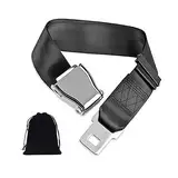 UYUYong Sitzverlängerung für Flugzeug Universal Sicherheitsgurt Verlängerung Universal Verstellbare Flugzeug Teile mit Edelstahl Gürtelschnalle Clip 25-76 cm für Reisen S Schwangere -Schwarz