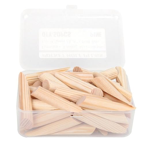 50 Stück hölzerner Taschenlochstopfen, Holzbearbeitungsschrauben Stopfen Kit Kiefernholzbohrwerkzeuge für verschiedene Schräglöcher Tischlerhandwerk