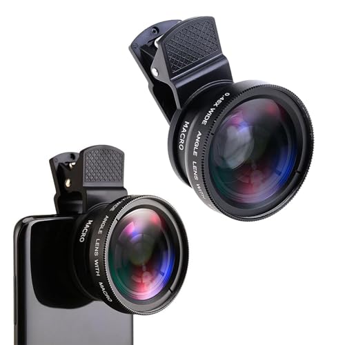 2 in 1 Handy Objektiv,0.45X Weitwinkelobjektiv und 15X Makroobjektiv,Handy Objektiv,Makro Objektiv Handy,Objektiv Für Handy,Handy Kamera Objektiv,für iPhone Android Meisten Handys und Tablets