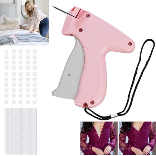 Funtery Schnelles Fixiergerät für Kleidung,Schnelles Fixiergerät für Kleidung,Quilt Tackerpistole,Mikro Stichpistole,Mini Stichsäumpistole für Kleidung,Mikro Tagging Stichwerkzeug für Kleidung