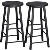 WOLTU 2X Barhocker Bistrohocker Tresenhocker Barstuhl, Gestell aus stabilem Stahl, Stizfläche aus MDF, Schwarz