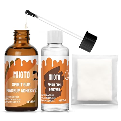 Hautkleber Gesicht, Adhesive Remover, Hautkleber für Silikonbrüste Gesicht, Bart Kleber, Hautkleber für Glitzertattoos für Aufführungen, Halloween, Weihnachten Verwendet (30ml*2)