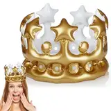AYEUPZ Aufblasbare Krone,Aufblasbare Geburtstagskrone,Kostümzubehör Karneval,Accessoire für Prinzessin,König,JGA,Karnevals kostüm Zubehör (Groß)