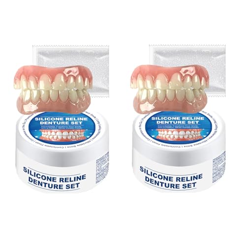 2 Paare Falsche Zähne Veneers, Gefälschte Zähne, Provisorische Zahnprothese, Künstliche Zähne, Zahnblende zum Aufstecken für obere und untere Zähne, Prothesen Gefälschte Zähne falsche Zähne Kit