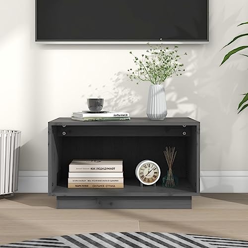 UTSRABFA Fernsehschrank TV Bank Sideboard Phonoschrank TV-Schrank Grau 60x35x35 cm Massivholz Kiefer Geeignet für Kinosäle, Wohnzimmer, Schlafzimmer, Wohnungen