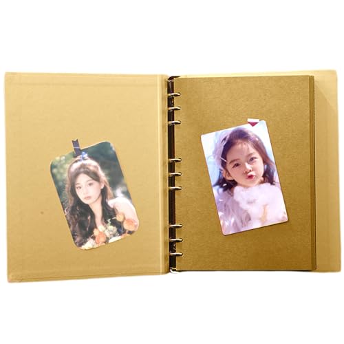 Nyutcwe B5 Binder, 8.2x10.6 Kraftpapier Hardcover Round Ring Binder Protector Blank kleiner Dateiabdeckung für Notebook Diary Journal, Schulbüro B5
