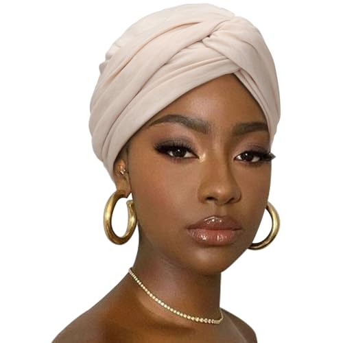 DRESHOW Haar Wrap für Damen Gerippte Weich Turban Stretch Jersey Kopftuch Atmungsaktiv Leichtgewicht Turban Einfarbig