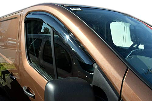 J&J Automotive | Windabweiser Passend Für Trafic ab 2015 Set 2-Tlg, Vorne, Regenabweiser, Klebende Dunkel, Aerodynamisch, Einfache Montage