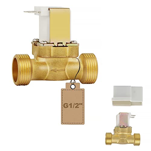 EXLECO 12V NC G1/2" Elektromagnetventil DC Messing Elektrisch Magnetventil 2 Way Wassereinlass Normal Geschlossenes Magnet Ventil für Wasserzufuhr