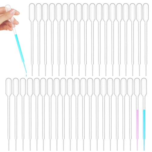 Pipetten, 100 Stück 1ML Kunststoff Transferpipetten, Pipetten Plastik, mit Skala,für Labor Versuch,Experiment,ätherische Öle