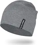 EMPIRELION 9" Multifunktionale Leichte Mütze Running Beanie-Mützen Skull Cap Radsport-Kappen Helmfutter Helm Unterziehmütze Schlaf Kappen für Damen Herren (Mitte grau Melange)