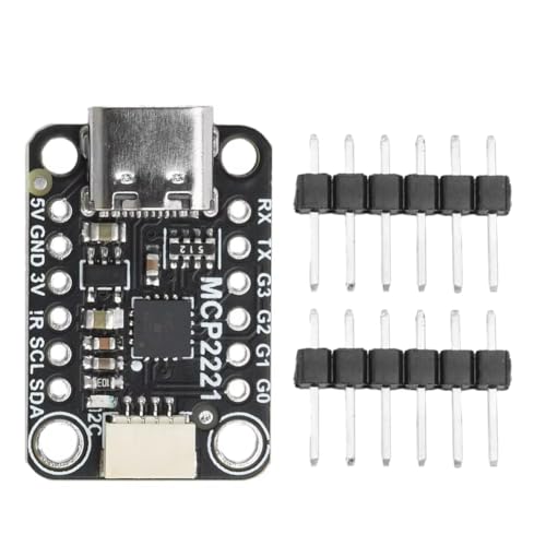Ohulelks MCP2221A USB zu GPIO ADC/I2C Adapter Typ-C Interface Signal Processing Board für OLED Display Sensor PWM Treiber