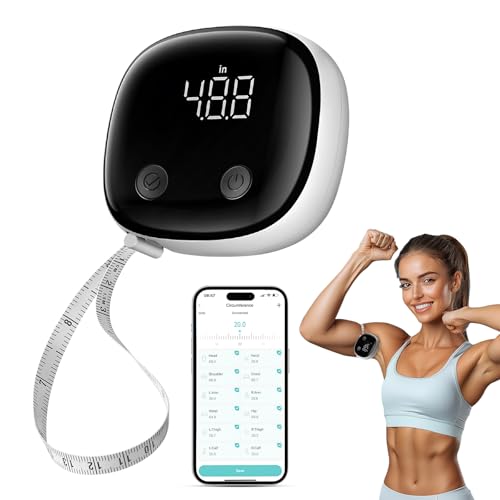 Mucek Smart Body-Maßband, Bluetooth-Maßband, Fitdays-App-Überwachung, Körpermaßband LED HD Vollbild für Fitness, Formgebung, Gewichtsabnahme und Aufzeichnung des Körperumfangs in cm oder zoll
