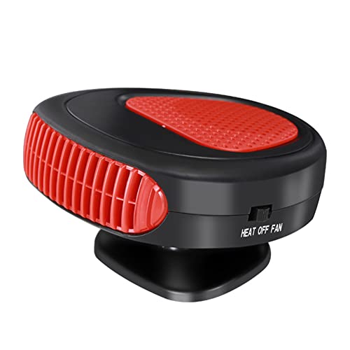 iSpchen 12v Heizlüfter Auto Heizung 2-in-1 Autoheizung und Kühl Ventilator Gebläse leise 360​​°Drehung Schnelle Heizung Auto Windschutzscheiben Entfroster Defogger mit Zigarettenanzünderbuchse