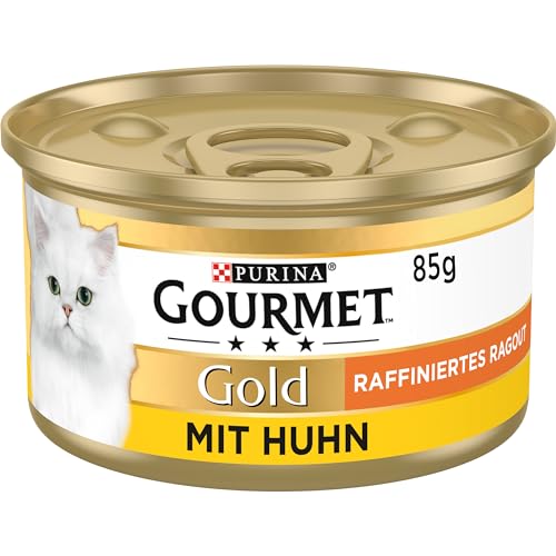 Gourmet PURINA GOURMET Gold Raffiniertes Ragout Katzenfutter nass, mit Huhn, 12er Pack (12 x 85g)