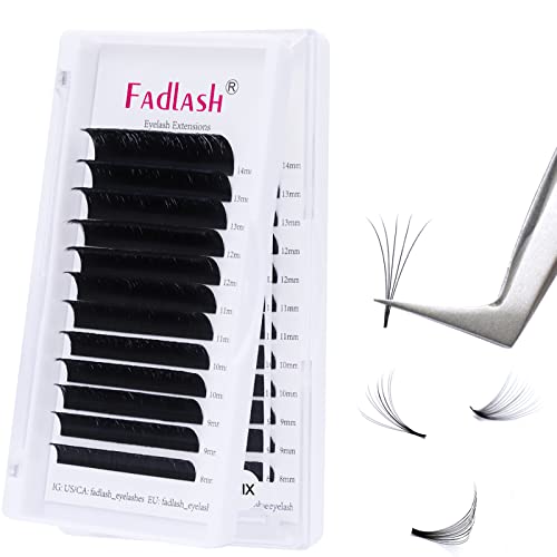 Selbstfächernde Wimpern Volumen Wimpern 0.05 Stärke C Curl 8-14mm Volumenverlängerung Wimpernverlängerung für Easy Fan Lashes Wimpernextensions Volumentechnik(0.05mm-C-mix8-14)